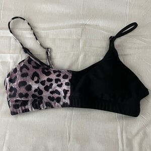 Leopard Print and Black Women's Bikini top